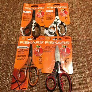 Lot of 4 Fiskars Blunt Safety Scissors Ages 4 Plus Kids Scissors: Sports/Zebra